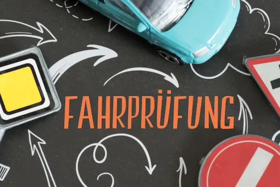 Fahrprüfung im Leben. Ein wichtiger Schritt.